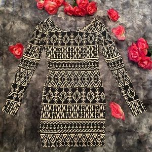 Tribal bodycon print dress